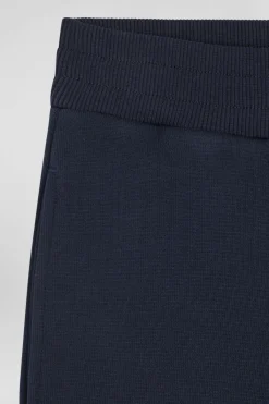 Jogging en molleton coton gratté bleu marine coupe Regular