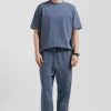 Jogging unisexe en molleton coton gris surteint coupe Relaxed