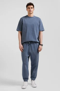Jogging unisexe en molleton coton gris surteint coupe Relaxed