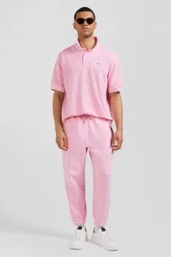 Jogging unisexe en molleton coton rose surteint coupe Relaxed