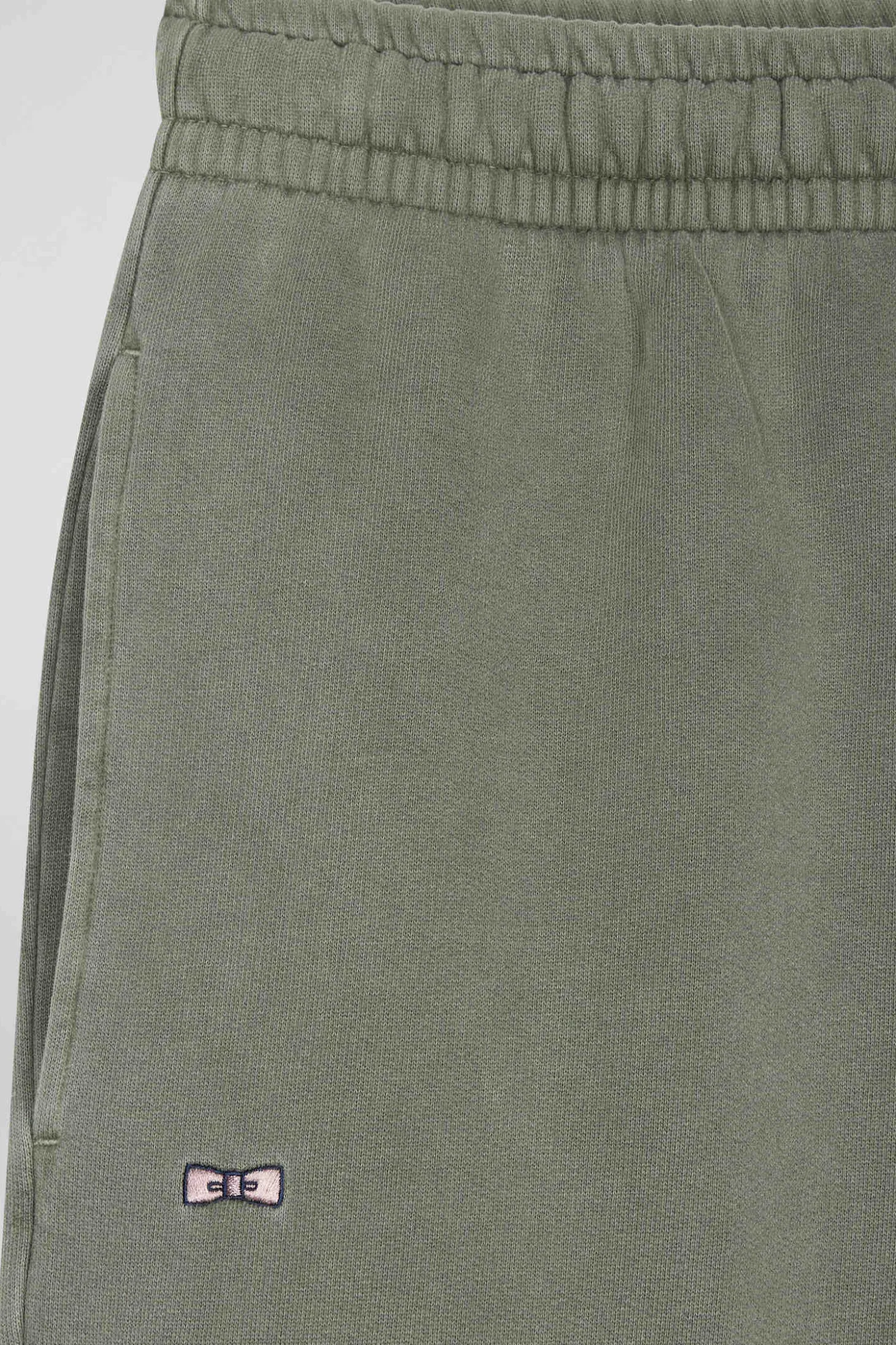 Jogging unisexe en molleton coton kaki surteint coupe Relaxed