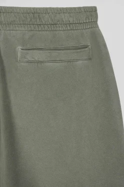 Jogging unisexe en molleton coton kaki surteint coupe Relaxed