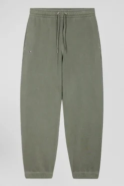 Jogging unisexe en molleton coton kaki surteint coupe Relaxed