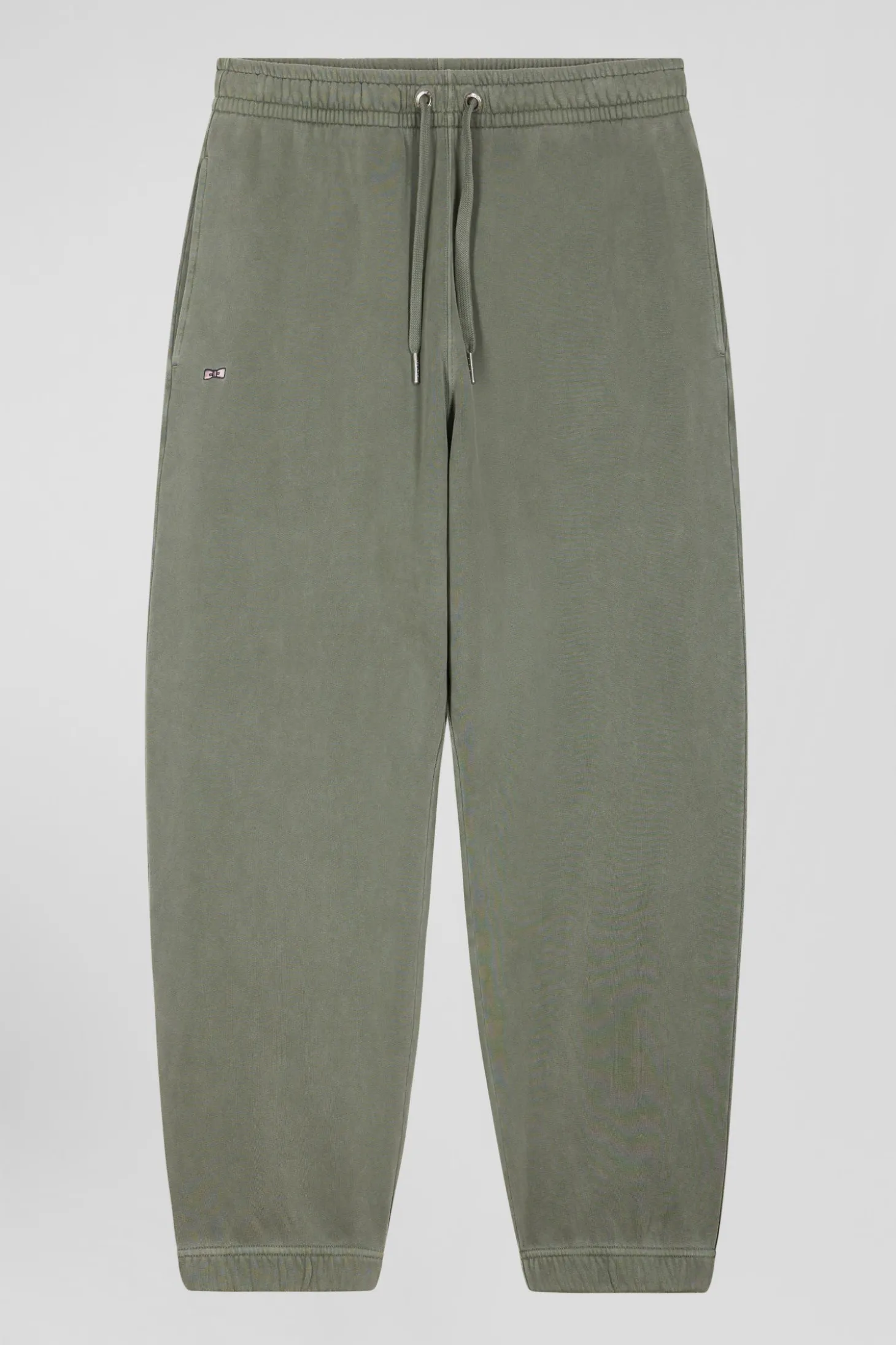 Jogging unisexe en molleton coton kaki surteint coupe Relaxed