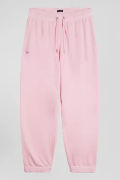 Jogging unisexe en molleton coton rose surteint coupe Relaxed