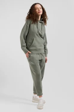 Jogging unisexe en molleton coton kaki surteint coupe Relaxed
