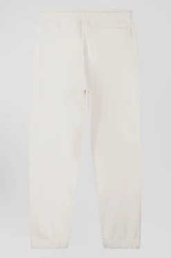 Jogging unisexe en molleton coton écru surteint coupe Relaxed