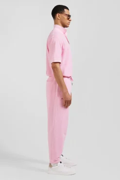 Jogging unisexe en molleton coton rose surteint coupe Relaxed