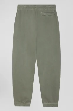 Jogging unisexe en molleton coton kaki surteint coupe Relaxed