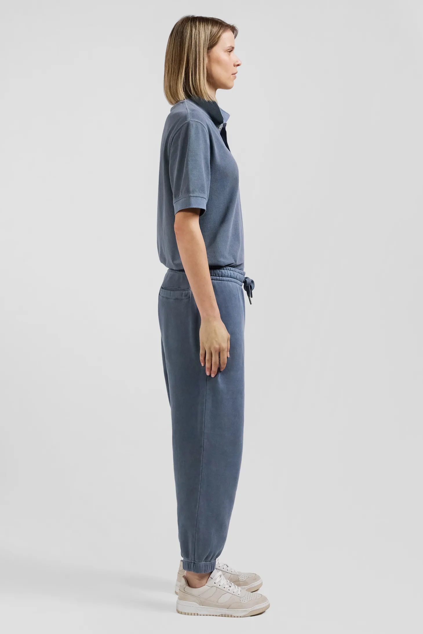 Jogging unisexe en molleton coton gris surteint coupe Relaxed