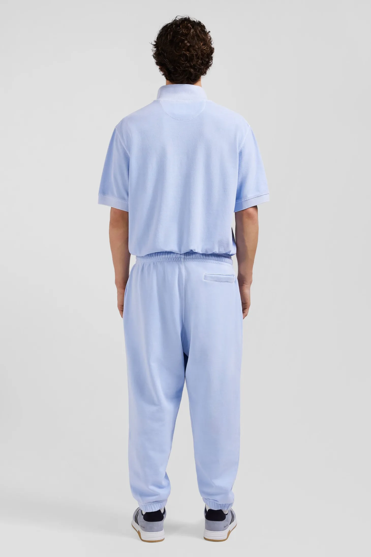 Jogging unisexe en molleton coton ciel surteint coupe Relaxed