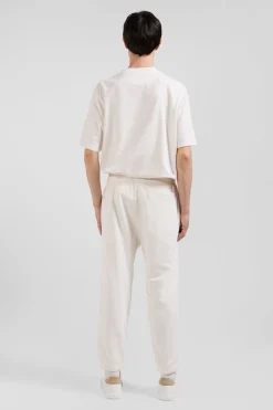 Jogging unisexe en molleton coton écru surteint coupe Relaxed