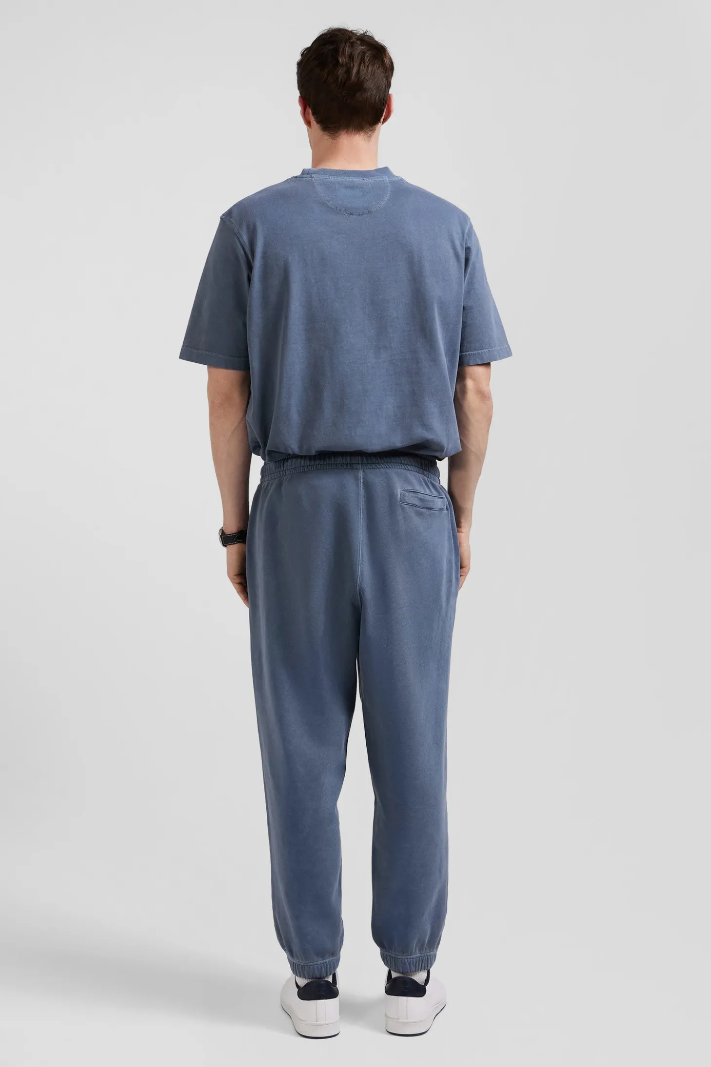 Jogging unisexe en molleton coton gris surteint coupe Relaxed