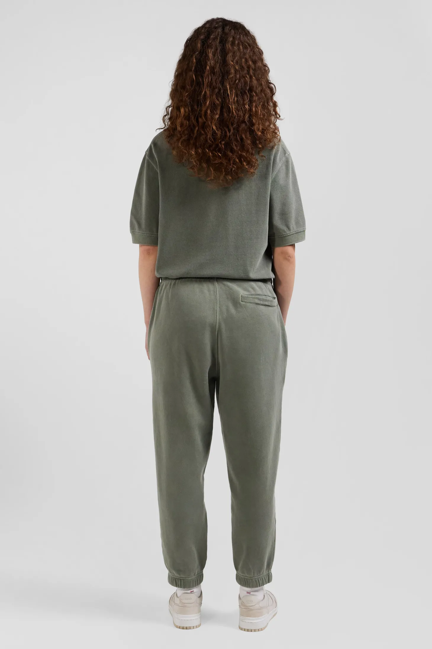 Jogging unisexe en molleton coton kaki surteint coupe Relaxed