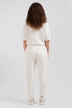 Jogging unisexe en molleton coton écru surteint coupe Relaxed