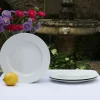 Lot de 6 assiettes à dessert blanches rondes en porcelaine de Limoges
