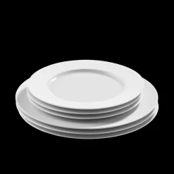 Lot de 6 assiettes à dessert blanches rondes en porcelaine de Limoges