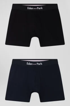 Lot de 2 boxers bleu marine et noir en coton stretch