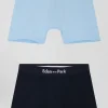 Lot de 2 boxers bleu marine et ciel en coton stretch