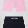 Lot de 2 boxers bleu marine et rose en coton stretch