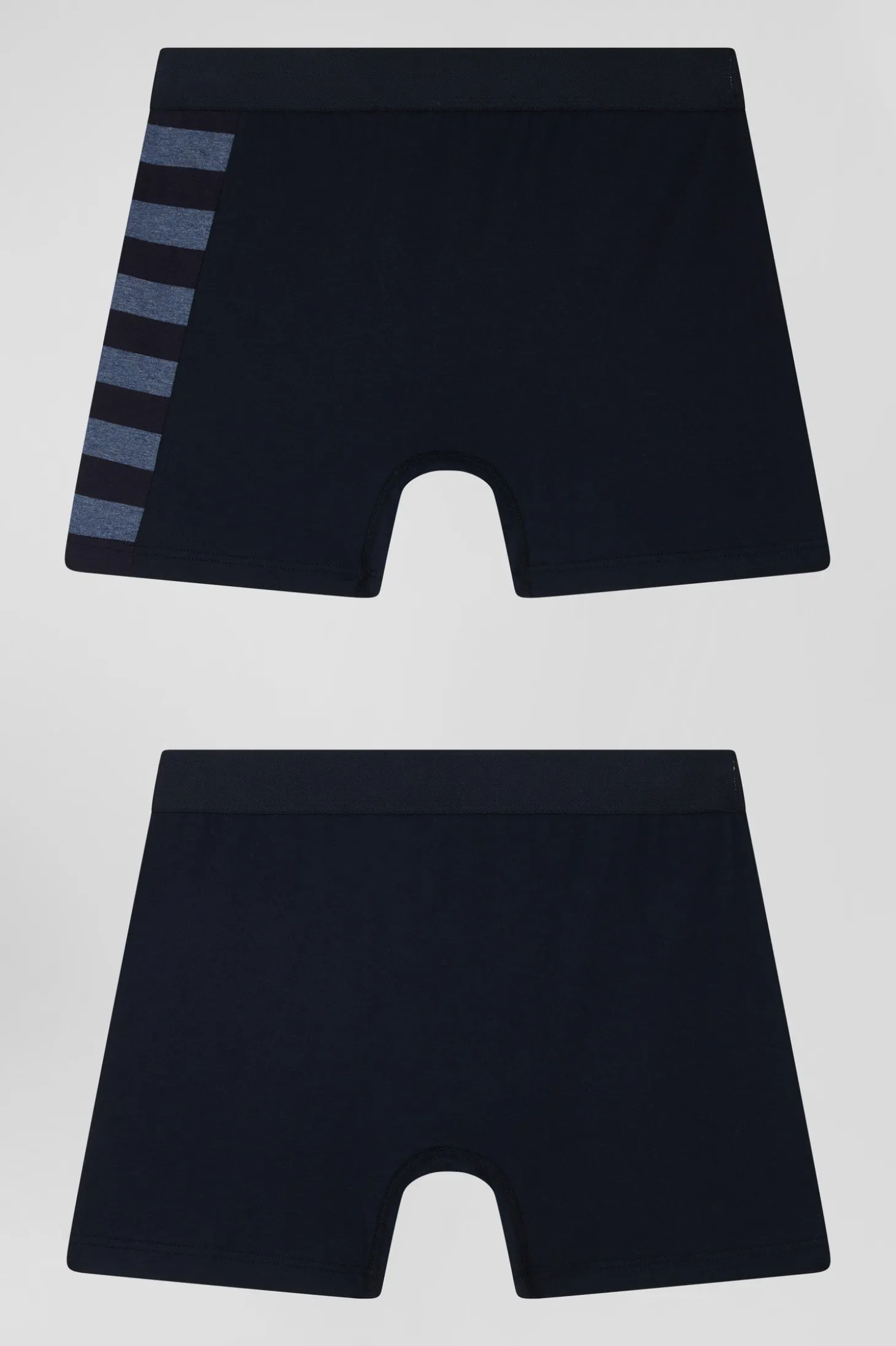 Lot de 2 boxers bleu marine détails cerclés bleus en coton stretch