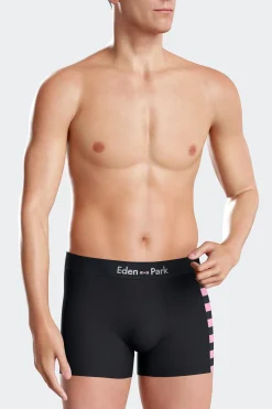 Lot de 2 boxers bleu marine détails cerclés roses en coton stretch