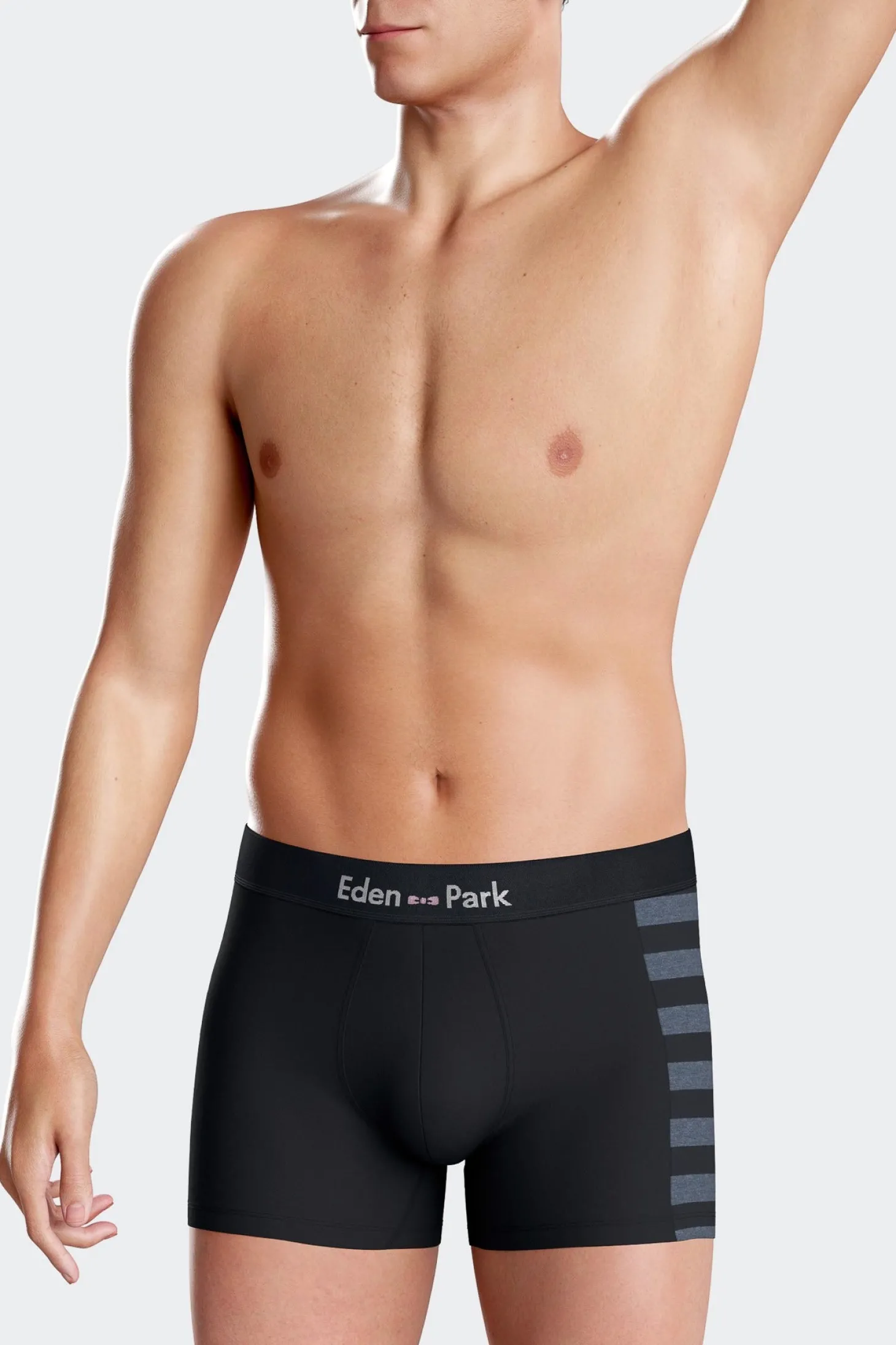 Lot de 2 boxers bleu marine détails cerclés bleus en coton stretch