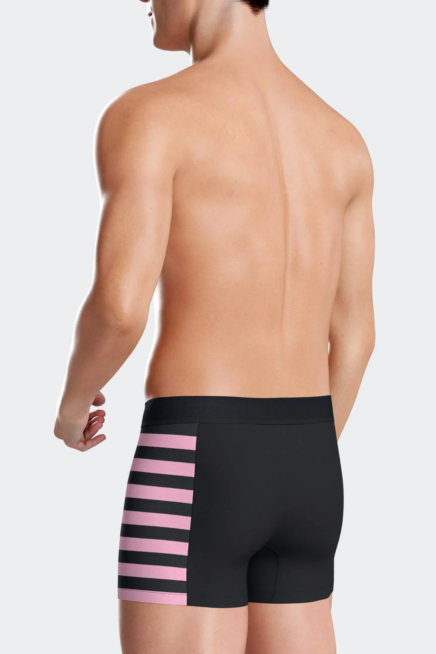 Lot de 2 boxers bleu marine détails cerclés roses en coton stretch