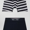 Lot de 2 boxers en coton stretch uni et cerclé gris