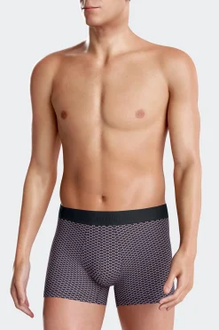 Lot de 2 boxers en coton stretch micro-motifs graphique rose
