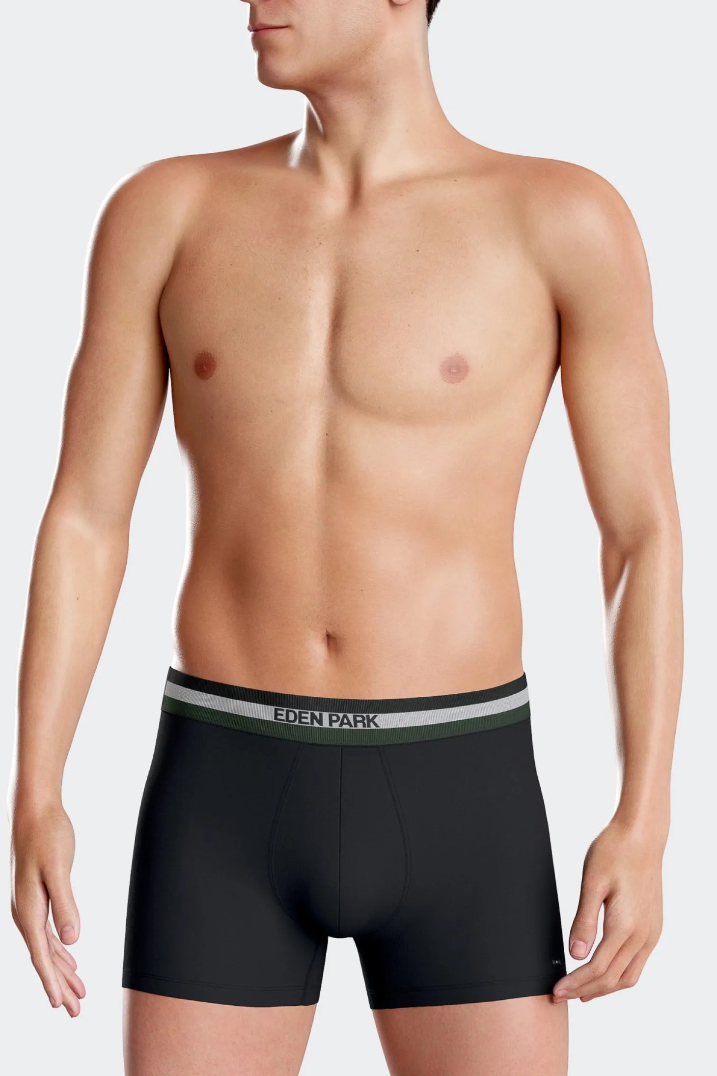 Lot de 2 boxers en coton stretch élastique tricolore vert