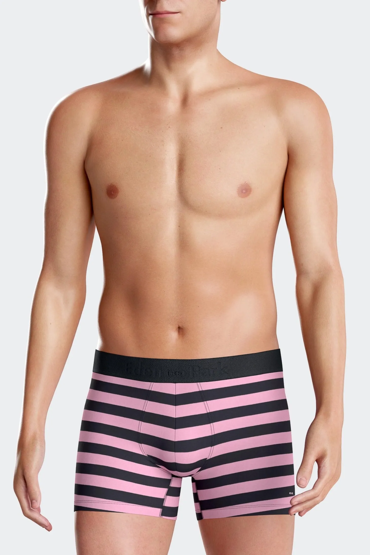 Lot de 2 boxers en coton stretch uni et cerclé rose