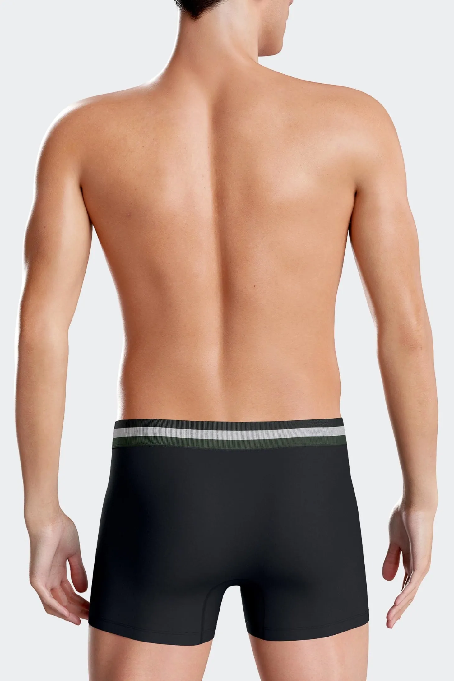 Lot de 2 boxers en coton stretch élastique tricolore vert