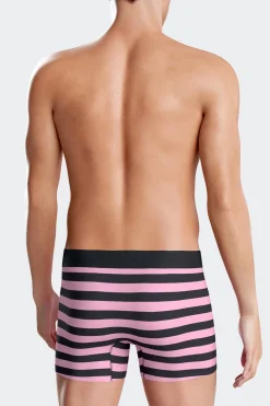 Lot de 2 boxers en coton stretch uni et cerclé rose