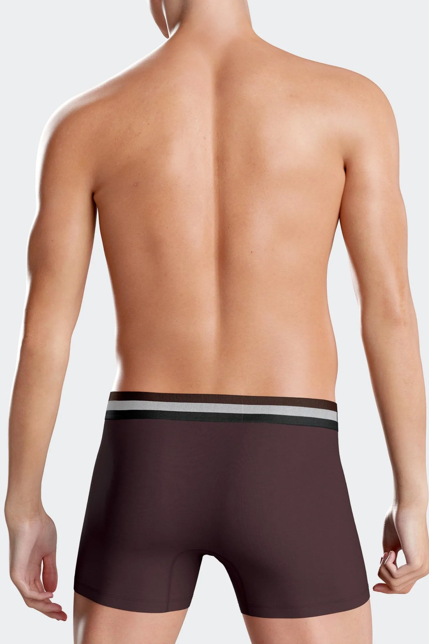 Lot de 2 boxers en coton stretch élastique tricolore bordeaux