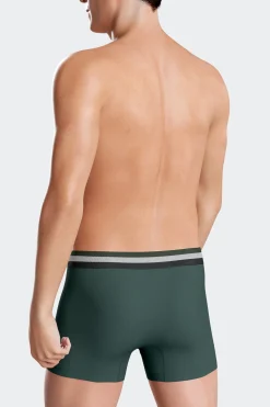 Lot de 2 boxers en coton stretch élastique tricolore vert