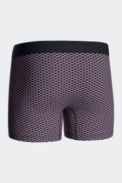 Lot de 2 boxers en coton stretch micro-motifs graphique rose