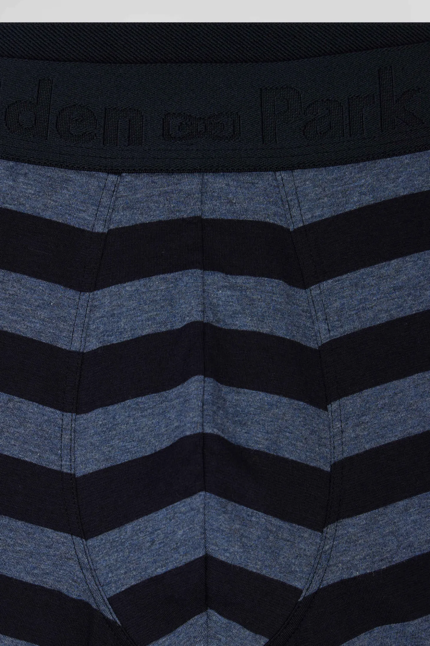 Lot de 2 boxers en coton stretch uni et cerclé bleu foncé