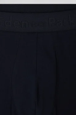 Lot de 2 boxers en coton stretch uni et cerclé bleu foncé