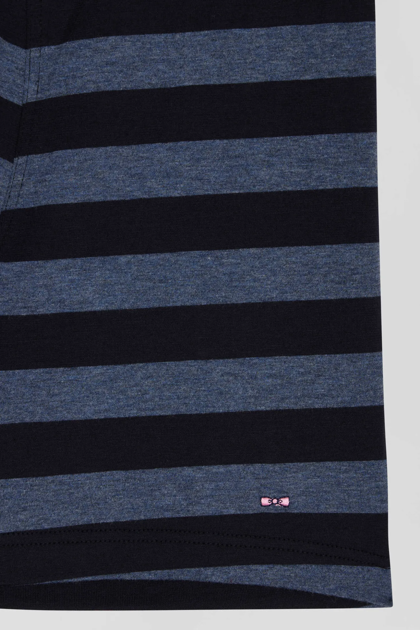 Lot de 2 boxers en coton stretch uni et cerclé bleu foncé