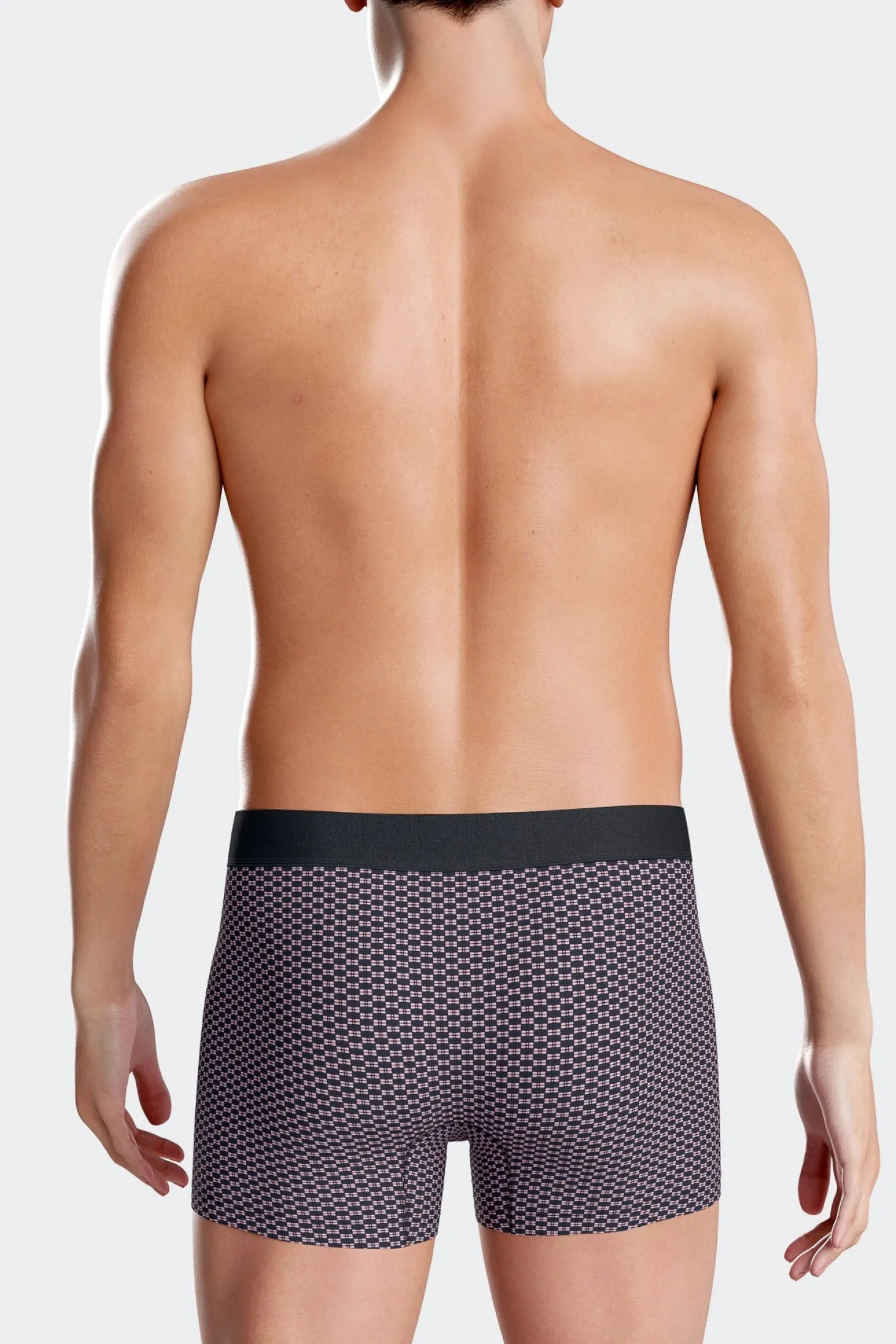 Lot de 2 boxers en coton stretch micro-motifs graphique rose