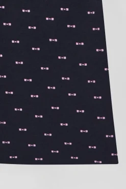 Lot de 2 boxers en coton stretch uni et micro-motifs bleu marine