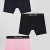 Lot de 3 boxers unis en coton stretch rose