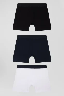 Lot de 3 boxers unis en coton stretch blanc