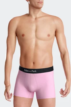 Lot de 3 boxers unis en coton stretch rose