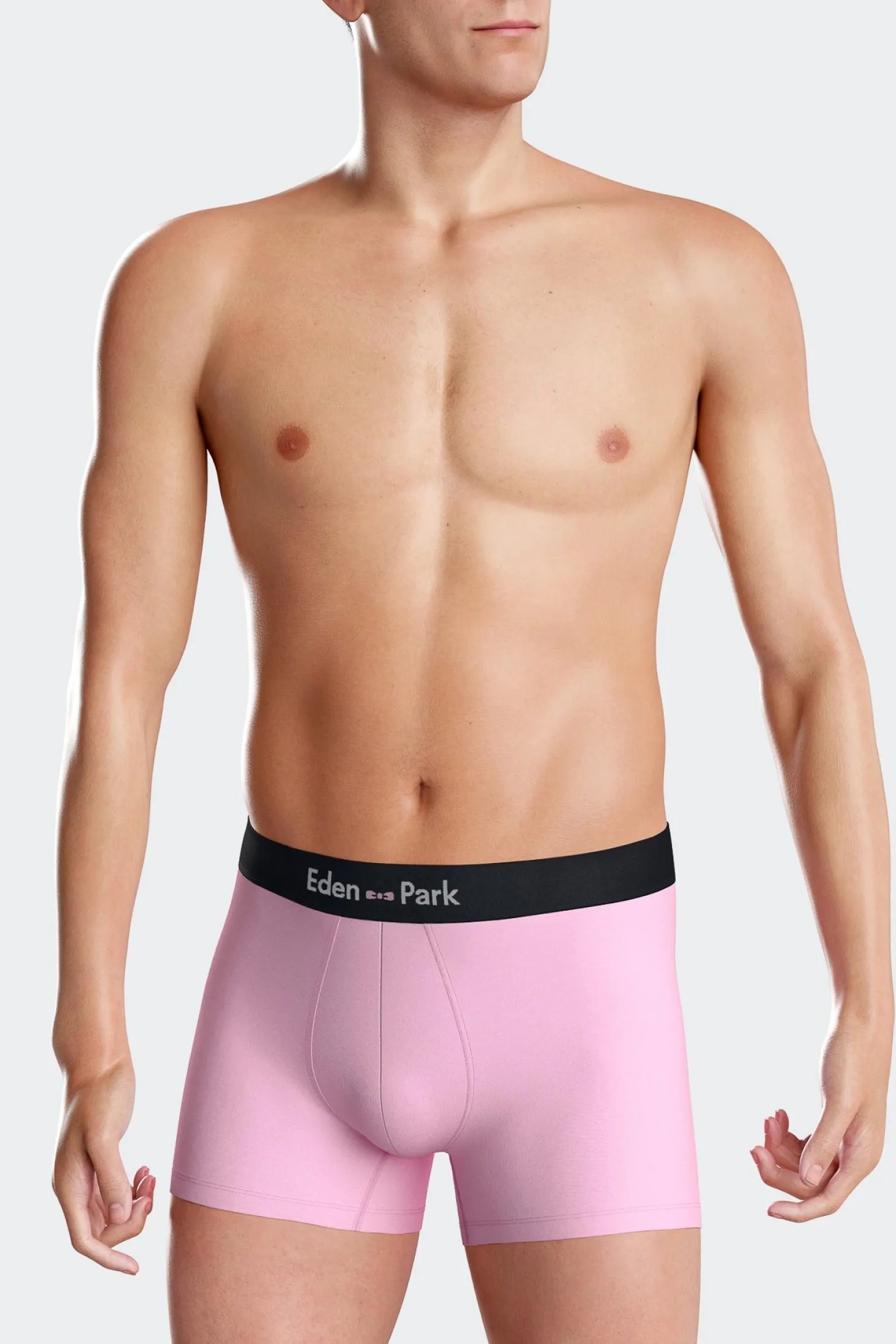 Lot de 3 boxers unis en coton stretch rose
