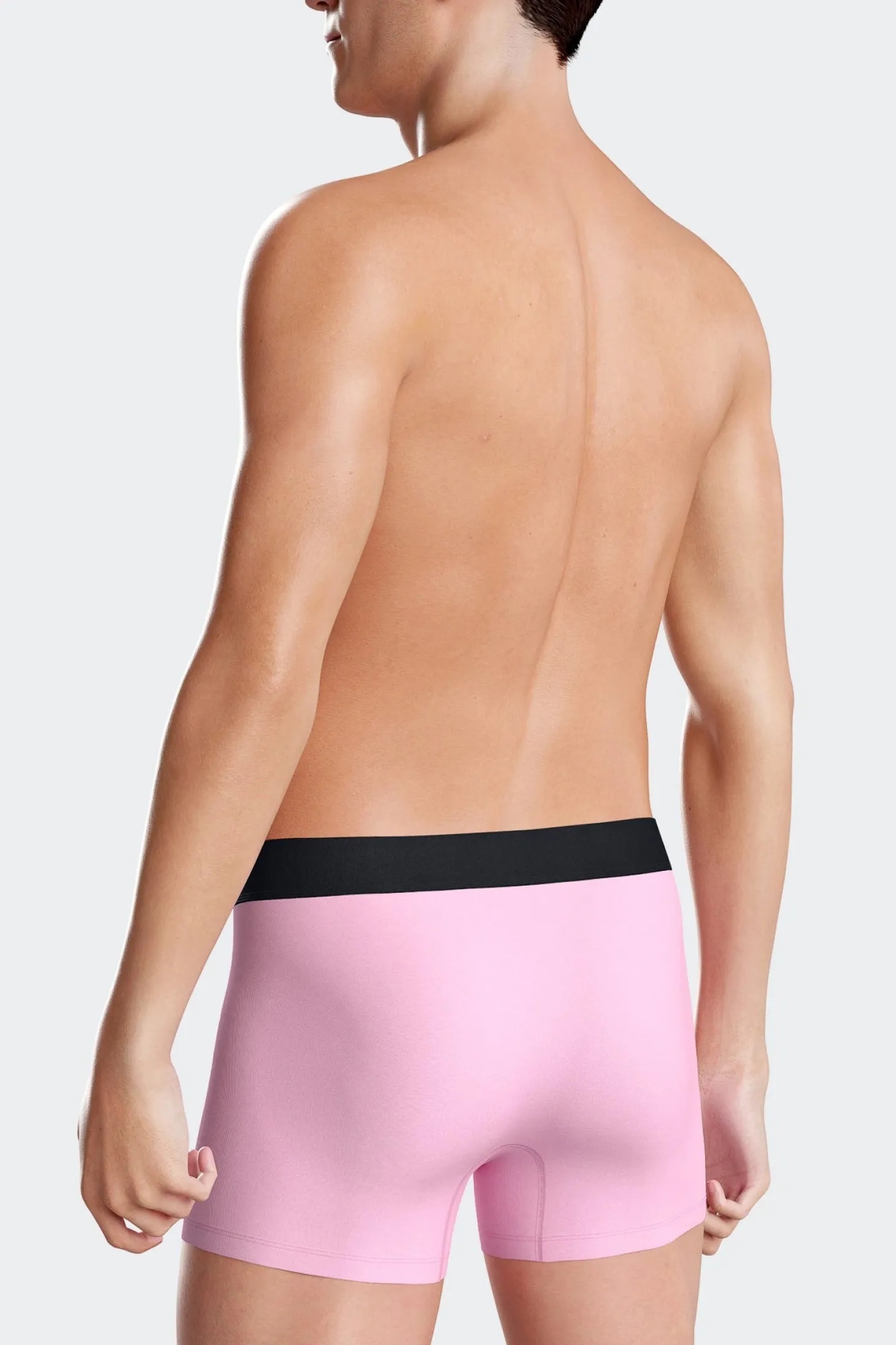 Lot de 3 boxers unis en coton stretch rose