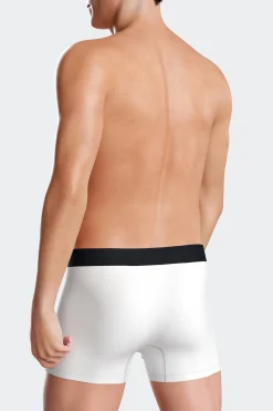 Lot de 3 boxers unis en coton stretch blanc