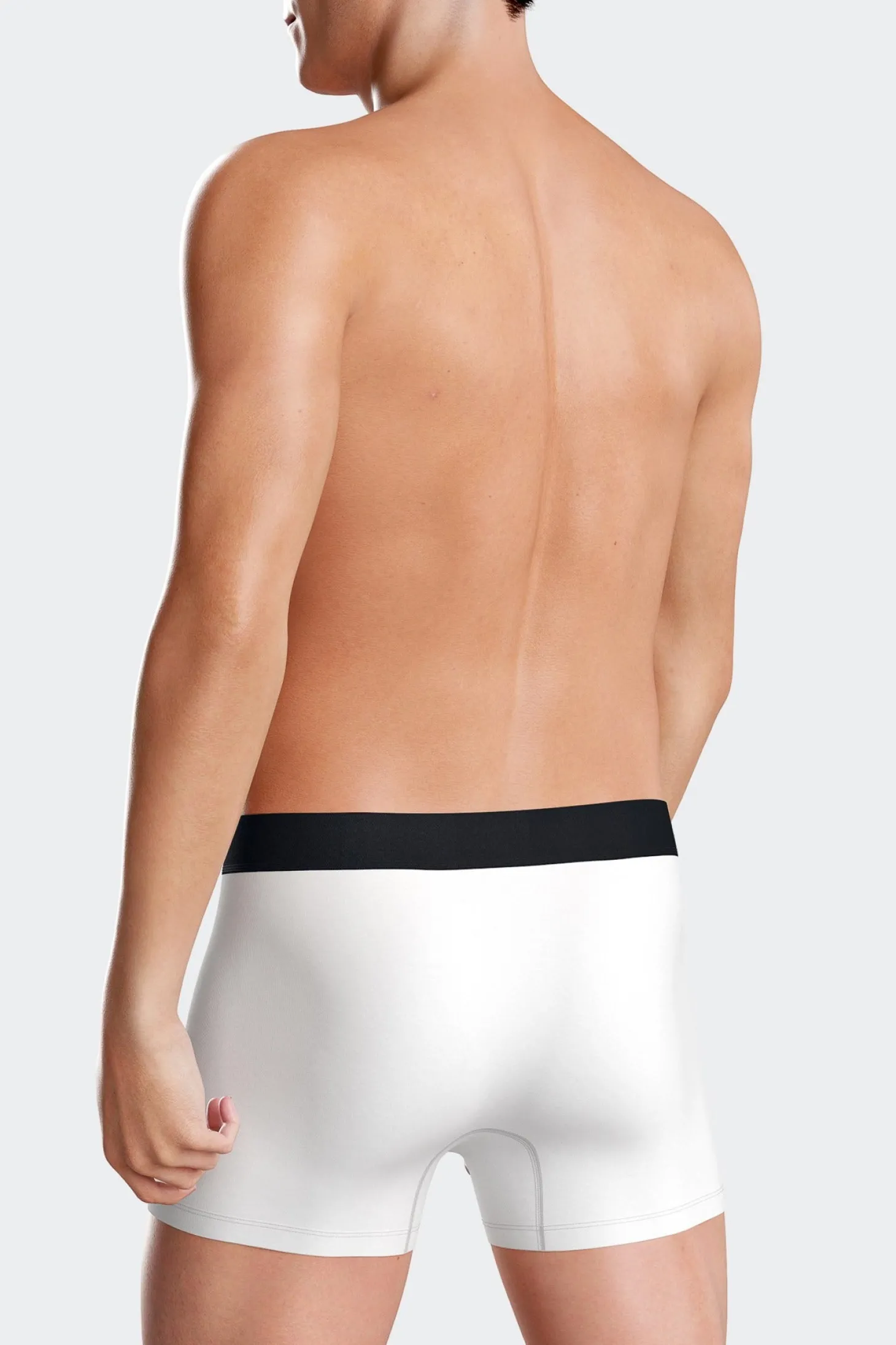 Lot de 3 boxers unis en coton stretch blanc