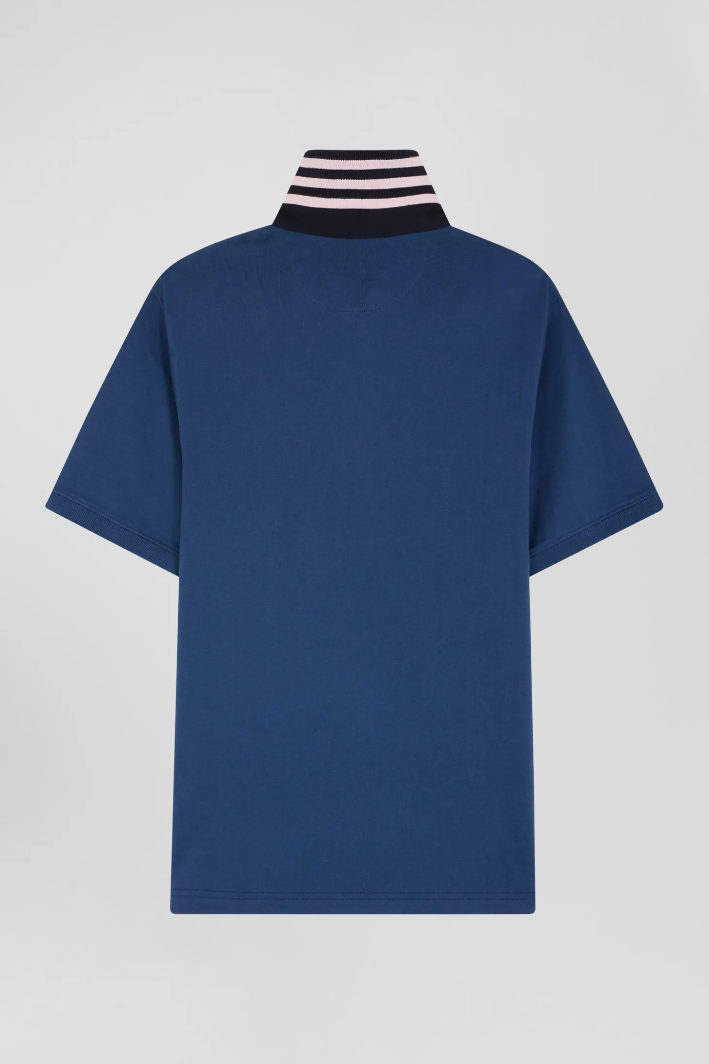 Maillot en coton bleu foncé col contrasté coupe Regular